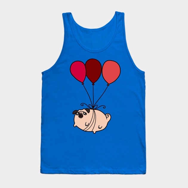 Balloon Pug Tank Top by saradaboru